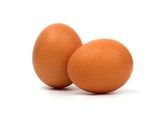 Eggs closeup isolated on white background