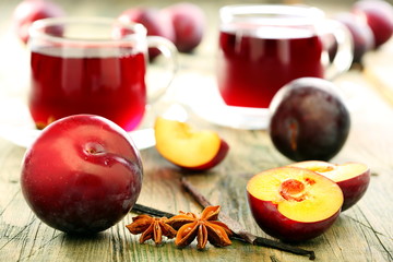 Compote of plums and spices.