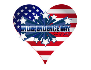 Independence day heart illustration