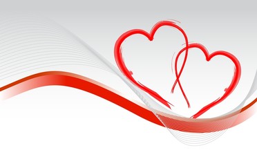 Loving hearts card illustration design background