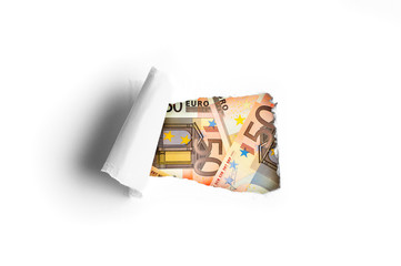 white paper with a hole and copy space for text