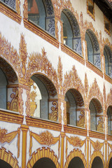 Decorated castle windows on a castle in Slovenia