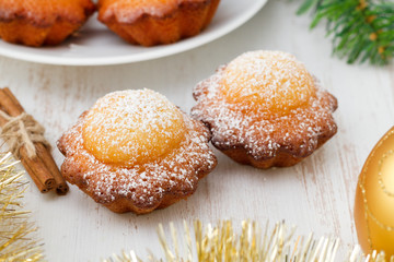 Christmas muffins on the table