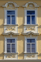 Fototapeta premium Decorated castle windows on a castle in Slovenia
