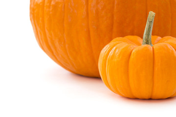 pumpkins over white background