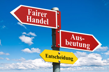 Fototapeta premium Fairer Handel oder Ausbeutung