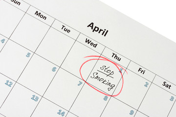 Notes on the calendar, close-up