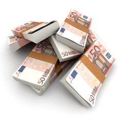 50 Euros stacks