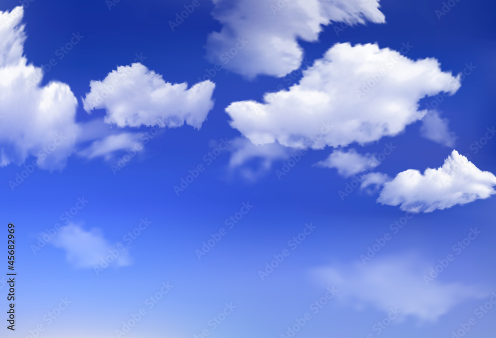 Aufkleber blue sky with clouds. vector background.