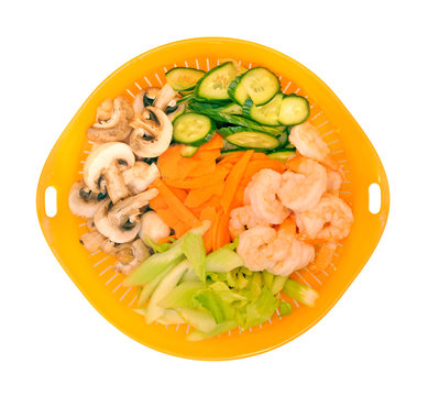 mix of vegetable and shrimp