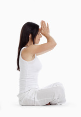 woman exercising yoga