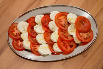 Tomato mozarela close-up
