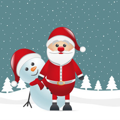 snowman behind santa claus