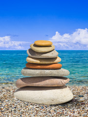 Stack of stones on beach