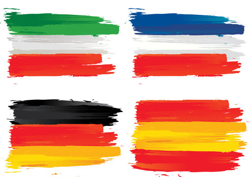 drapeau italien, français, allemand et espagnol