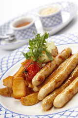 sausages and potatoes