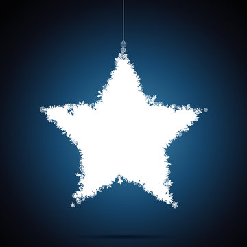 Christmas star, snowflake design background.