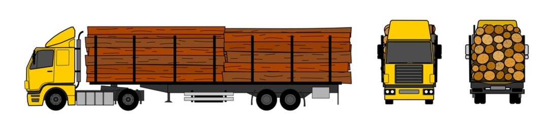 Wood transportation by truck