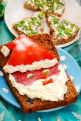 sandwich with santa for christmas breakfast