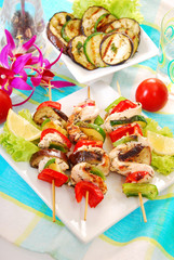 chicken and vegetable skewers