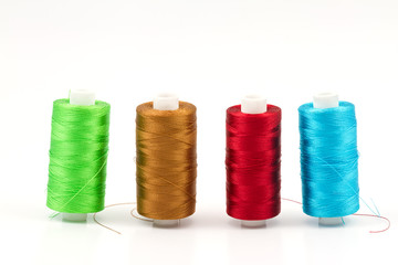 multi-colored rainbow threads for sewing