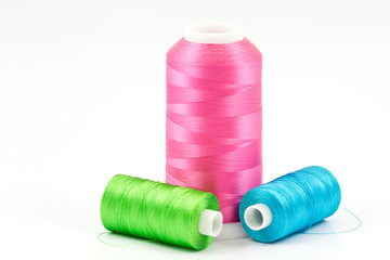 multi-colored rainbow threads for sewing