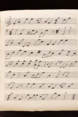 Musical notes close-up