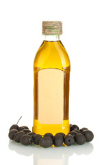 Olive oil bottle isolated on white