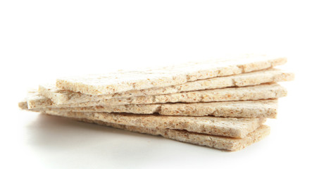 tasty crispbread, isolated on white
