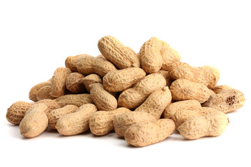 tasty peanuts, isolated on white