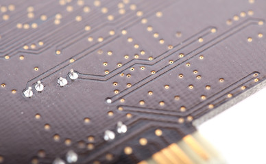 Circuit board isolated on white background