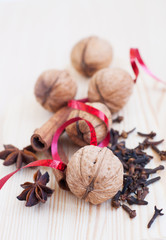 Cinnamon and walnut