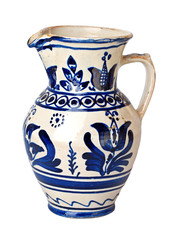 old jar on a white background