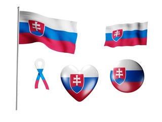 Fototapeta premium The Slovakia flag - set of icons and flags