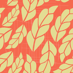 seamless pattern with yellow leaves