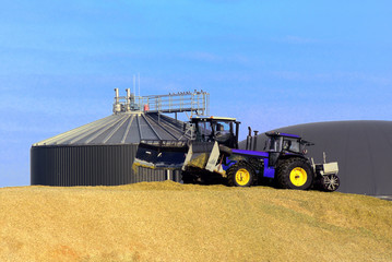Obraz premium Biogasanlage lagert Mais ein