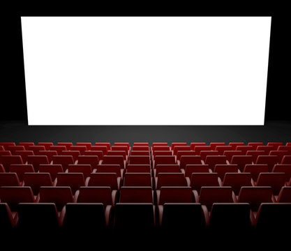 Empty cinema screen with auditorium