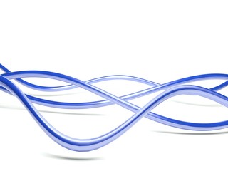 3d wavy lines on white