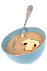 Le bol de soupe aux champignons de Paris