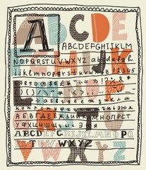 alphabet sets altogether on a layout