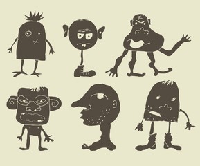 set of funky monsters