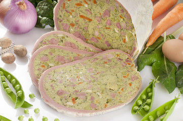 Stuffed breast of veal on white