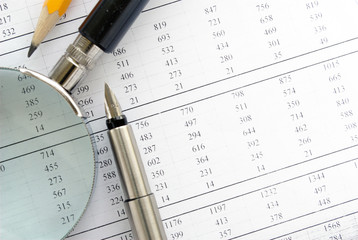 calculator and stationery items on the table