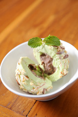 fresh green lemon or lime icecream