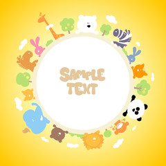 Round children frame with place for photo or text.