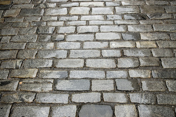 Street paved with cobblestone