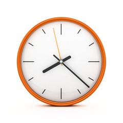 3D Orange clock isolated