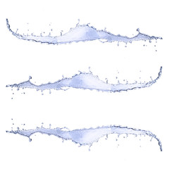 Water splashes on white background 