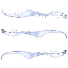 Obraz premium Water splashes on white background 