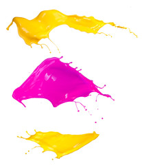 Colored splashes on white background 